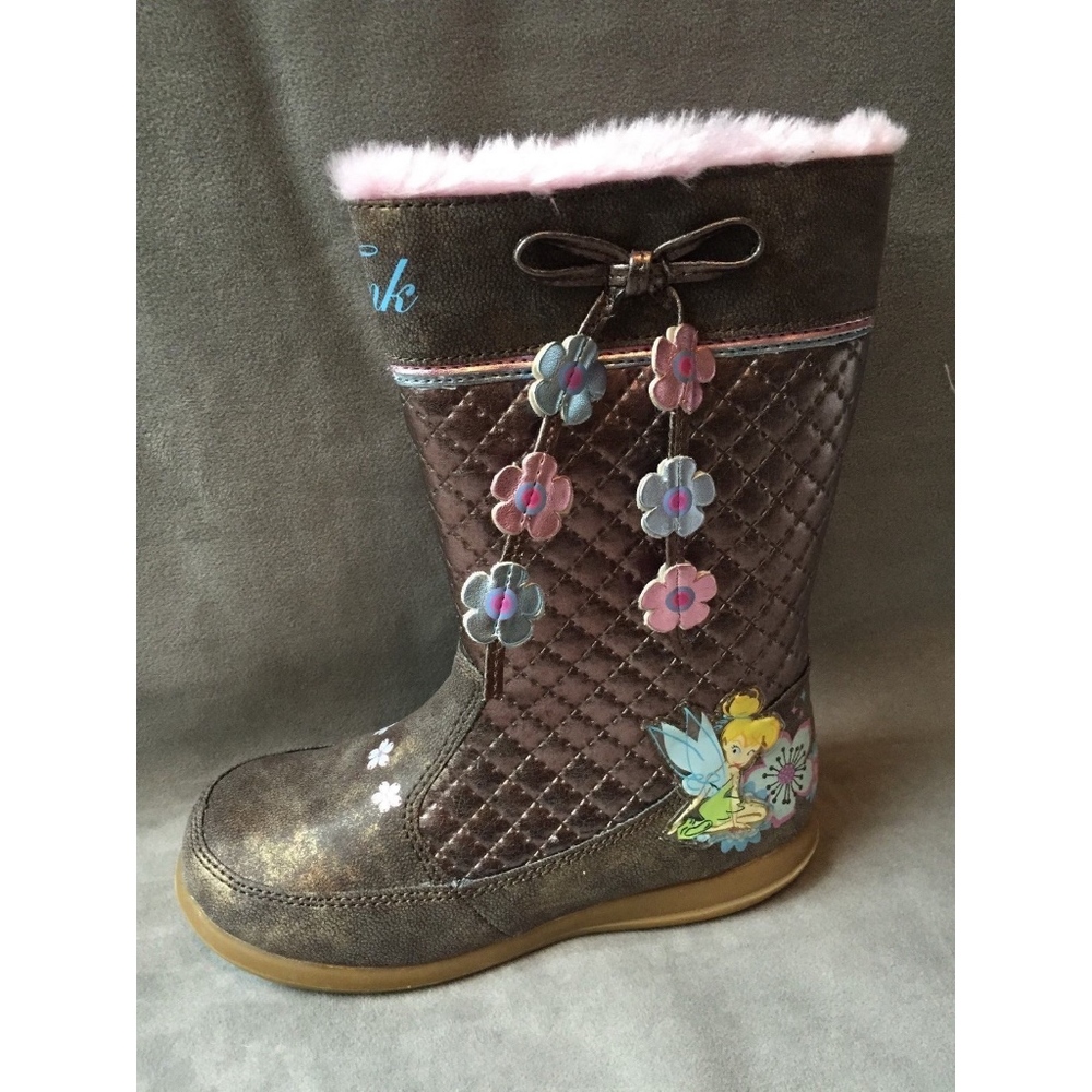 DISNEY FAIRIES TINKERBELL PETALS TINK BRONZE BOOTS - Picture 3 of 4